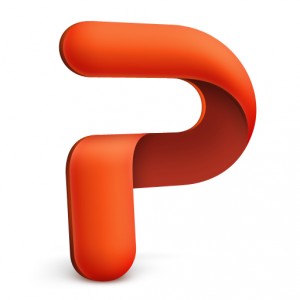 橙色ロゴ例3、powerpoint